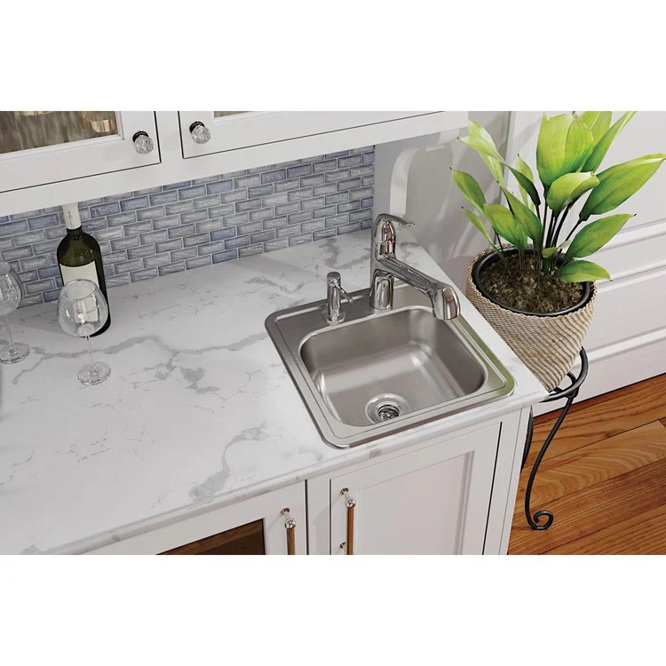 Bar Sink Dayton 15 x 15 Inch Single Bowl with Drain Opening 10 Pack 2 Hole ADA Satin Drop-In Square Drain Size 2 Inch - Frankwebs