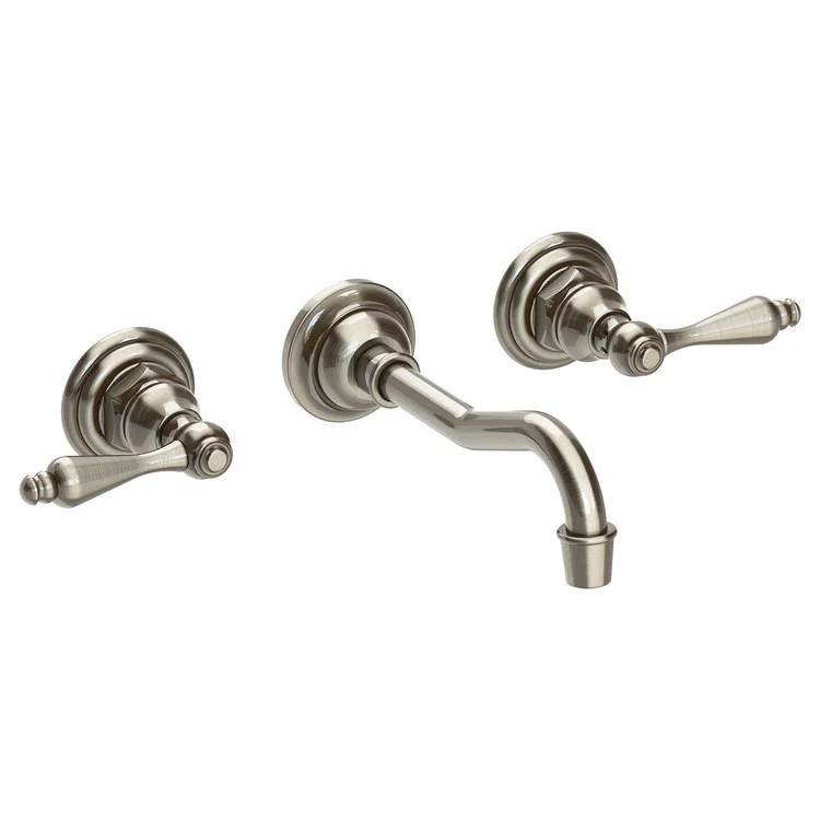 Lavatory Faucet Chesterfield Wall Mount 8 Inch Spread 2 Lever ADA WaterSense Polished Brass Uncoated Living 1.2 Gallons Per Minute Brass Less Drain Spout Reach 7-1/4 Inch - Frankwebs