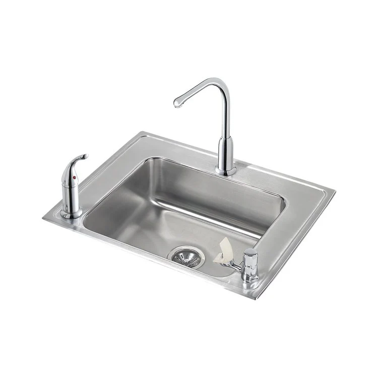 Classroom Sink Lustertone 28 x 22 x 4-1/2 Inch 4-3/8 Inch 1 Bowl ADA Left 3 Hole Lustrous Satin Drop-In 33 Inch - Frankwebs