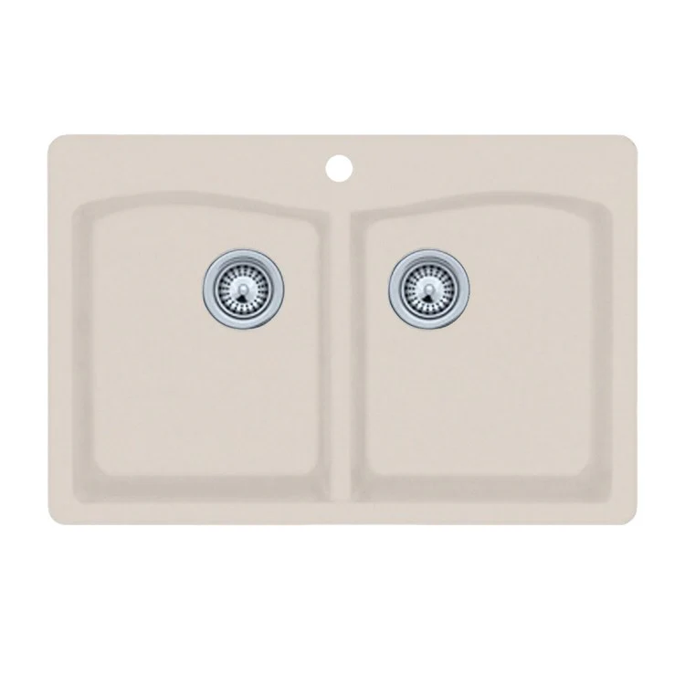 Kitchen Sink 33 x 22 Inch Double Bowl 1 Hole Granito Drop in - Frankwebs