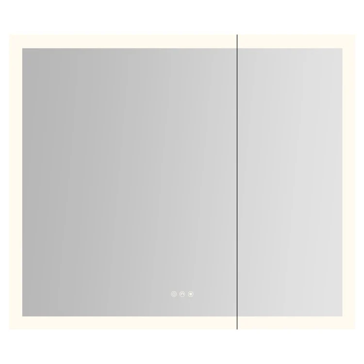 Medicine Cabinet AIO 36 x 30 Inch with Perimeter Lighting 2 Doors Triple Mirror Left Hinge - Frankwebs