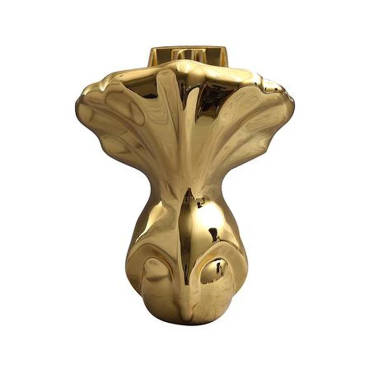 Freestanding Tub Alexia 53 Inch Roll Top Oval Acrylic White/Polished Brass Ball and Claw Feet No Faucet Holes - Frankwebs