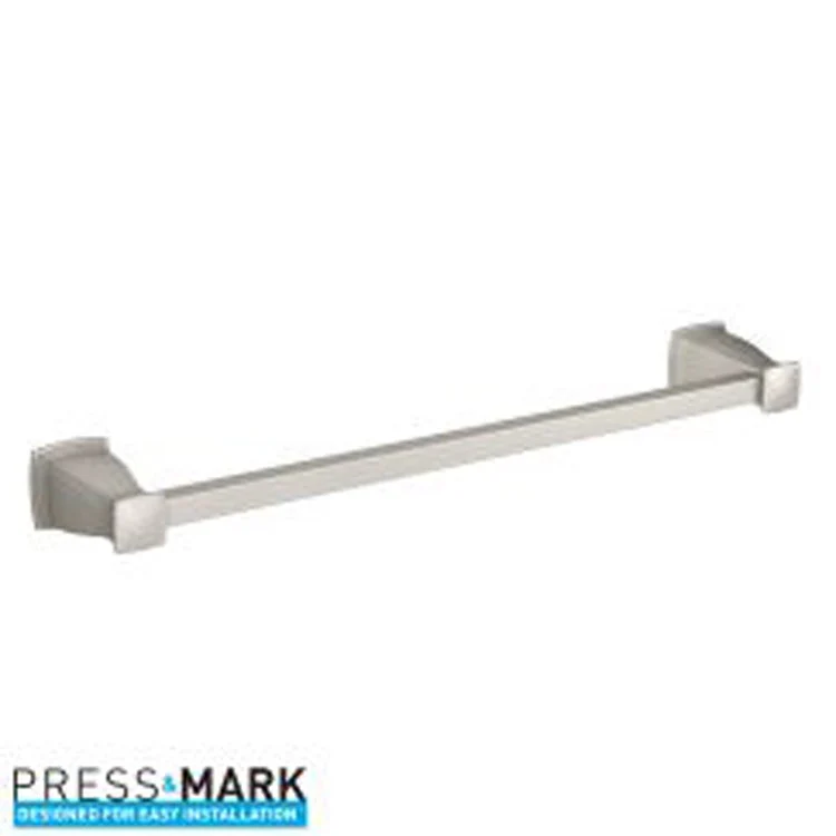 Towel Bar Hensley 18 Inch with Press and Mark Stamp Brushed Nickel Zinc 3-11/32 Inch - Frankwebs