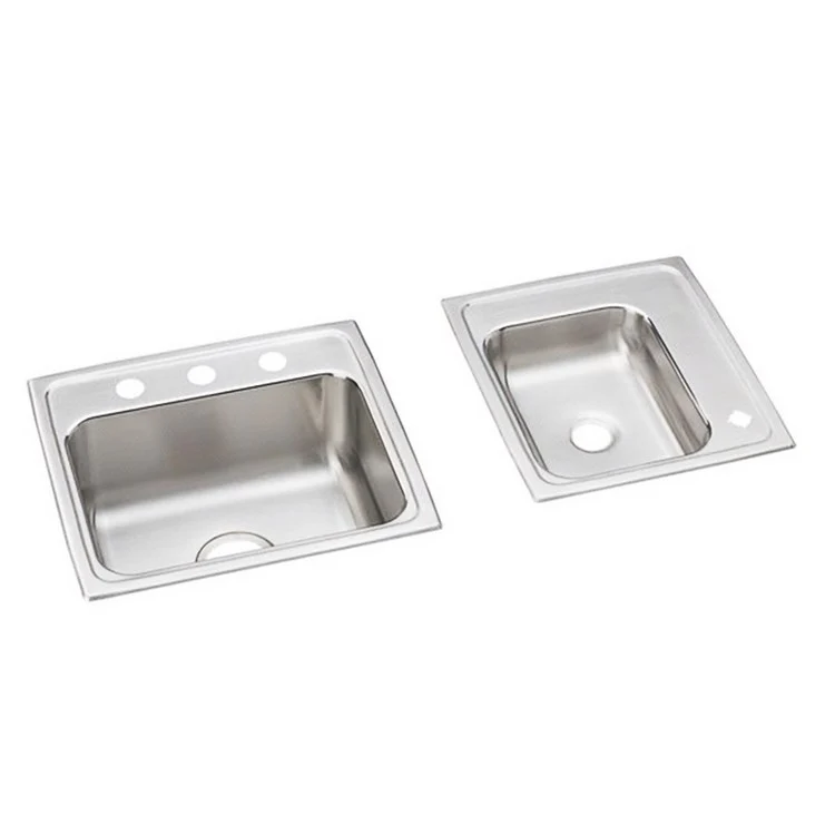 Classroom Sink Lustertone 34 x 17 Inch Double Bowl Right 4 Hole Lustrous Satin Drop-In Minimum Cabinet Size 42 Inch 7-5/8 Inch 18 Gauge Bottom Only Pads 64090008 Mounting Hardware for Countertops Up to 3/4IN - Frankwebs