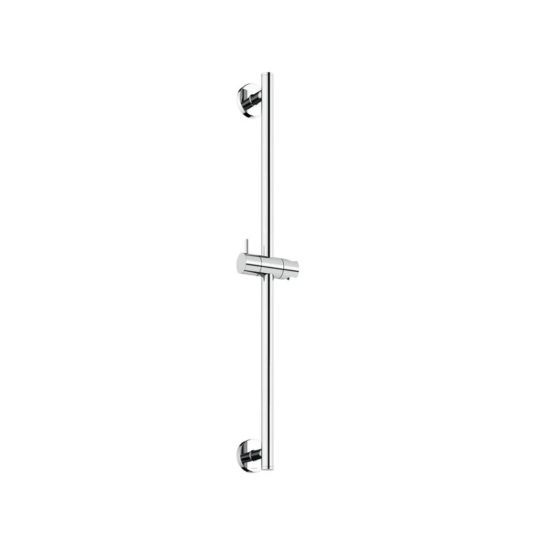 Slide Bar with Round Escutcheon 24 Inch Polished Chrome Brass Wall Mount - Frankwebs