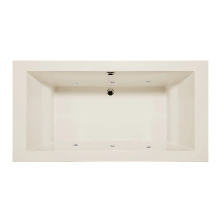 Combination Tub Designer Collection Mellenie 70 x 36 x 22 Inch Drop-In Center Drain Bone Rectangle - Frankwebs