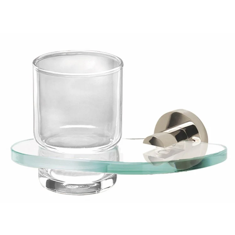 Tumbler Holder Contemporary I Bath Satin Brass Includes Tumbler Wall Mount Brass/Glass 5 x 6-3/4 Inch - Frankwebs