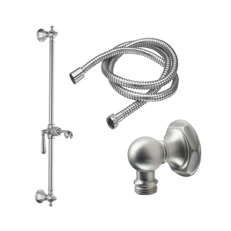 Slide Bar Monterey Lever Handle with Hex Base Wall Supply and Hose 26-3/4 Inch Polished Nickel Brass Wall Mount - Frankwebs