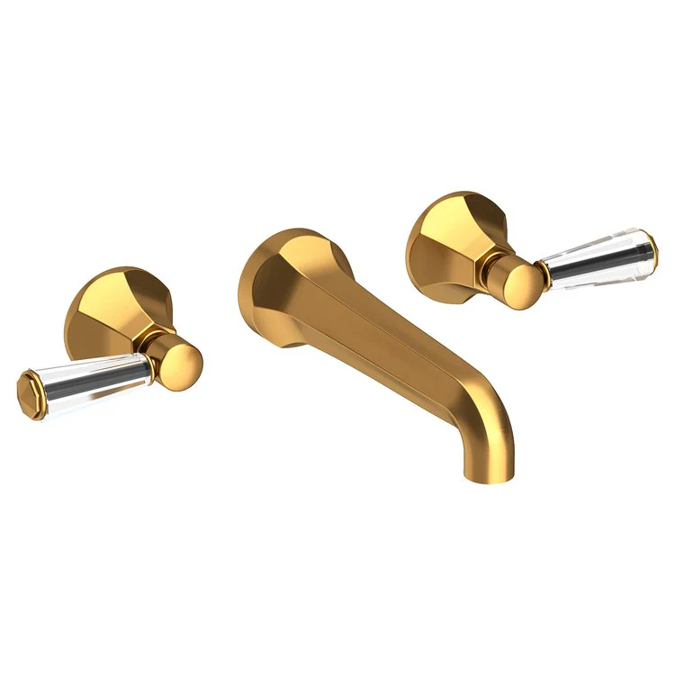 Lavatory Faucet Metropole Wall Mount 8 Inch Spread 2 Lever ADA WaterSense Midnight Chrome 1.2 Gallons Per Minute Brass/Crystal Less Drain Spout Reach 7-1/2 Inch - Frankwebs