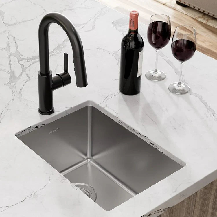 Bar Sink Crosstown 14 x 19 Inch Single Bowl Polished Satin Undermount Rectangle Drain Size 3-1/2 Inch - Frankwebs