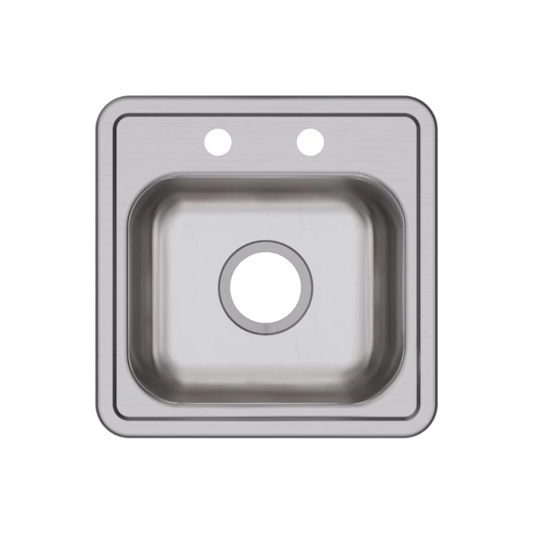 Bar Sink Dayton 15 x 15 Inch Single Bowl with Drain Opening 10 Pack 2 Hole ADA Satin Drop-In Square Drain Size 3-1/2 Inch - Frankwebs