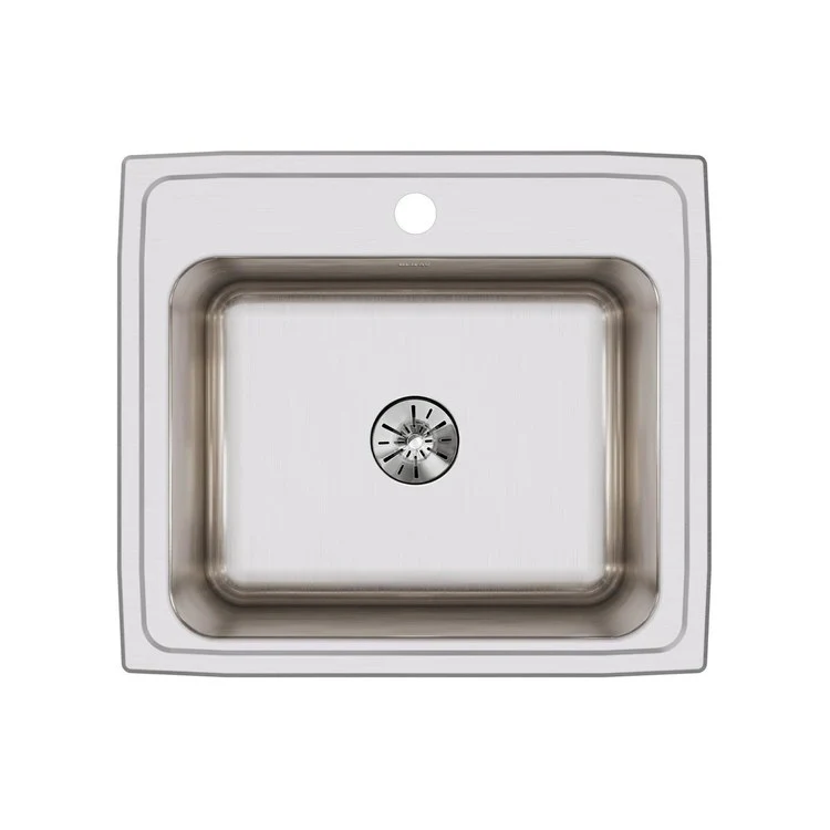 Kitchen Sink Lustertone Classic 22 x 19.5 Inch Single Bowl with Perfect Drain 1 Hole Lustrous Satin Drop-In - Frankwebs