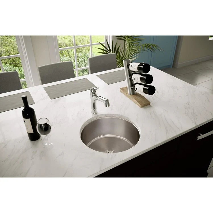Sink Bowl Lustertone Classic Single Bowl Undermount with Reveal and Flat Bottom 18.375 x 8 Inch Lustrous Satin - Frankwebs