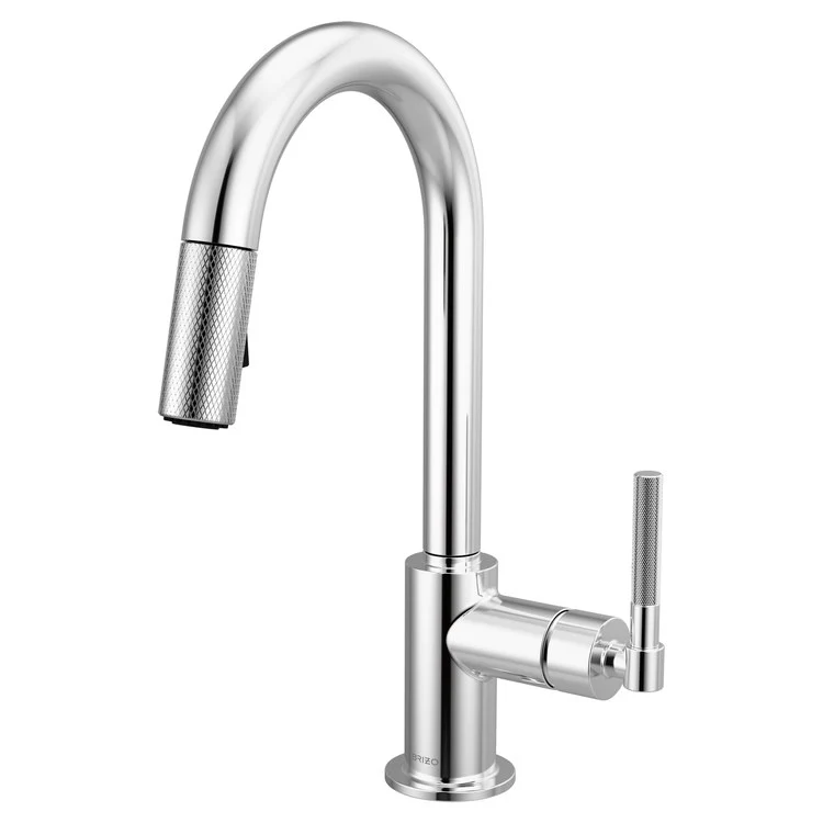 Prep Faucet Litze 1 Knurled Handle ADA Polished Chrome Pull Down Dual Function Arc 360 DEG Swivel 1.8 Gallons per Minute - Frankwebs