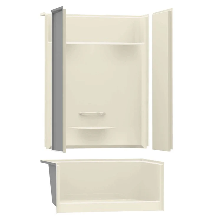 Shower Module KDS 3448 47-7/8 x 33-5/8 x 80-1/8 Inch AcrylX Bone 4 Pieces Right Hand - Frankwebs