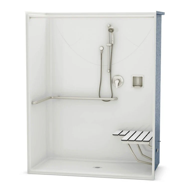 Shower Module 62-7/8 x 33-1/4 x 78-3/4 Inch AcrylX White 1 Pieces Right Hand Seat - Frankwebs