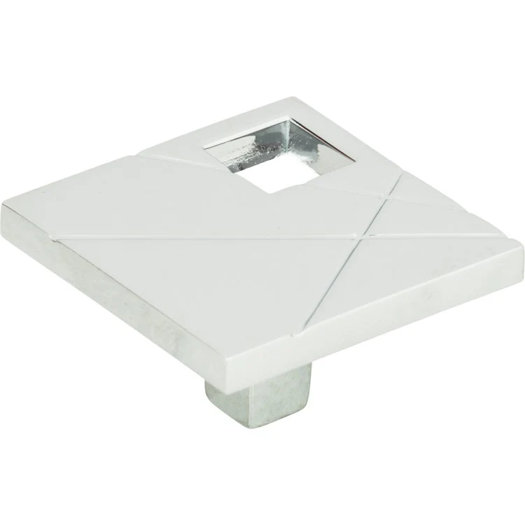 Knob Atlas Modernist Right Square Polished Chrome Zinc Alloy 1-1/2 Inch - Frankwebs