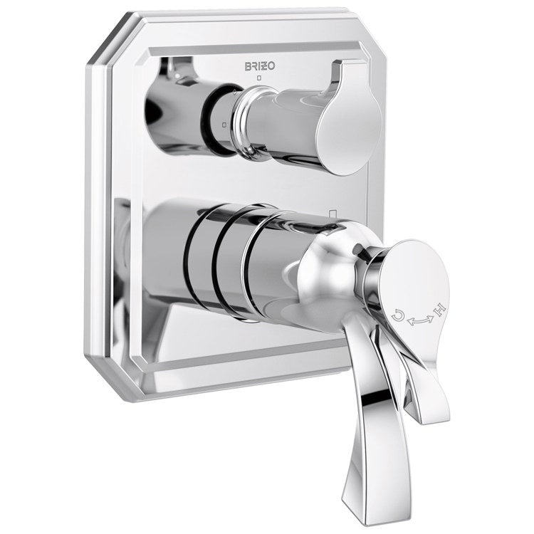 Thermostatic Trim Virage with Integrated 3 Function Diverter 3 Lever Chrome ADA Metal - Frankwebs