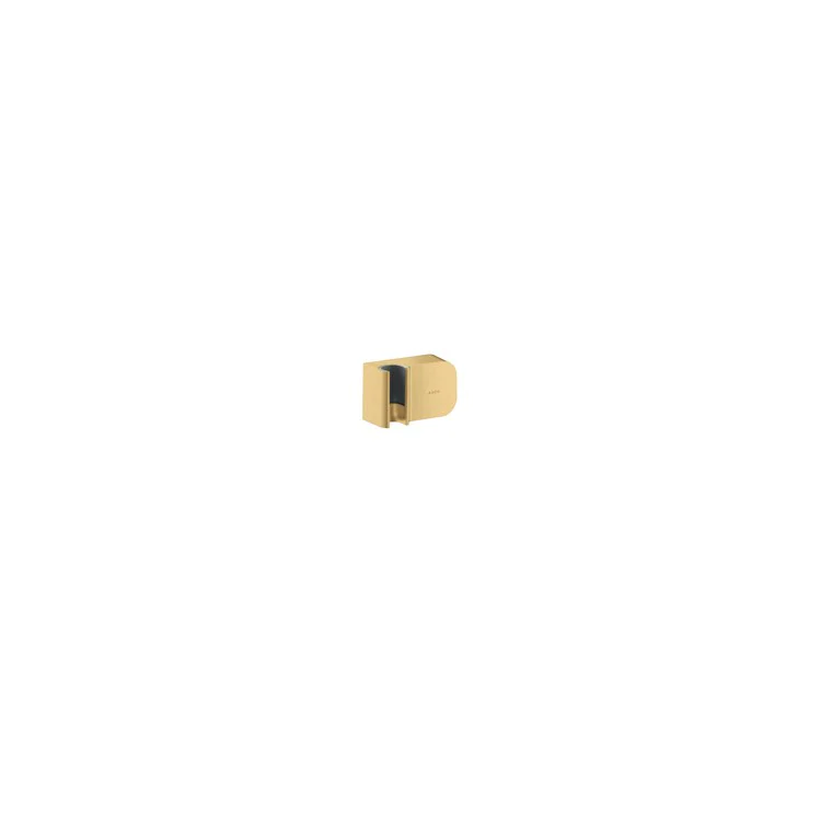 Handshower Holder One Wall Mount with Outlet Brushed Gold Optic Brass 1/2 Inch NPT for Hose with Cylindrical Nut - Frankwebs