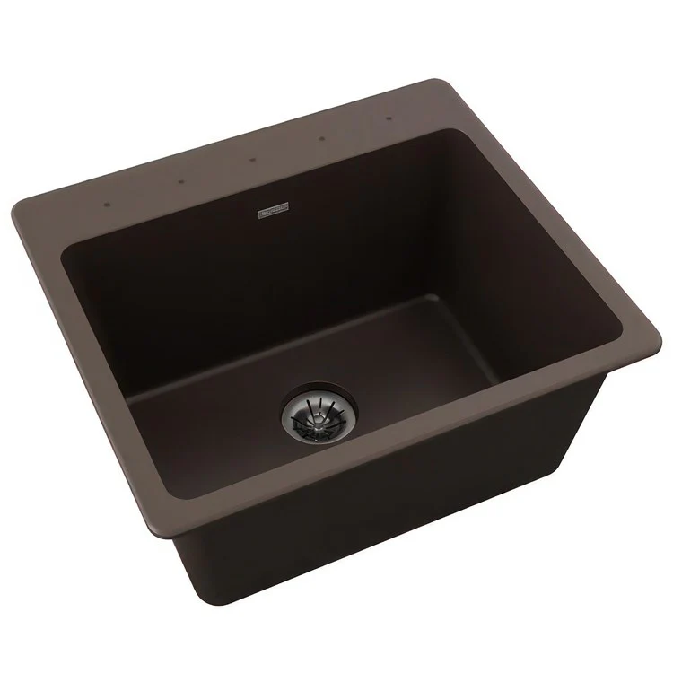 Laundry Sink Quartz Classic 25 x 22 Inch Single Bowl with Perfect Drain Dusk Gray Drop-In - Frankwebs