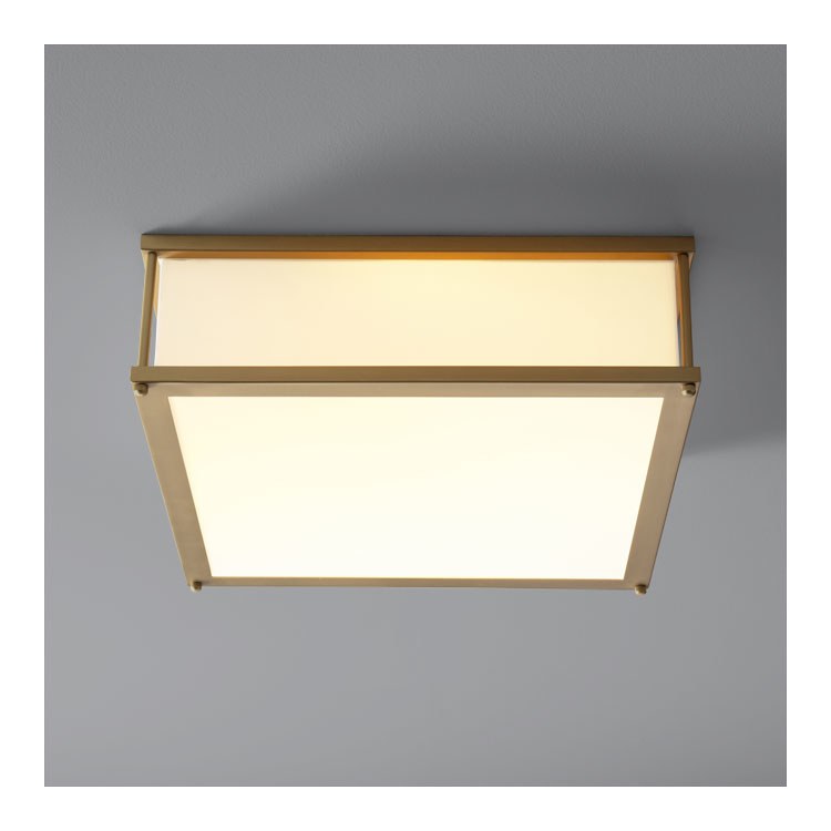 Modulo Two-Light LED Flush Mount Ceiling Fixture - Aged Brass - Frankwebs