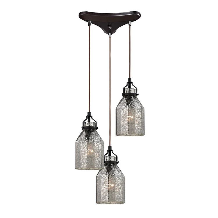 Danica Three-Light Triangular Pan Pendant - Frankwebs