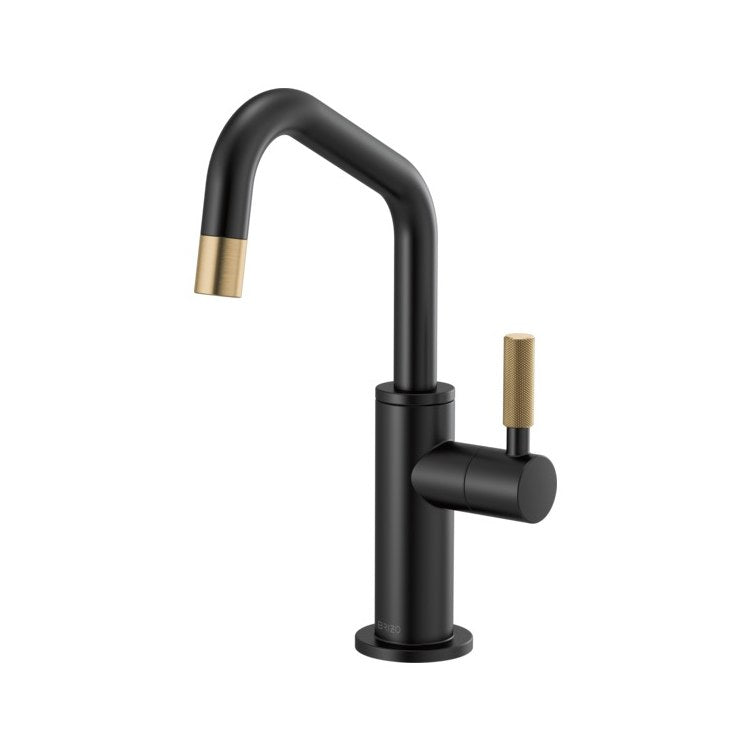 Beverage Faucet Litze Cold Water 1 Knurled Lever ADA Brilliance Luxe Gold Angled Spout 360 Degree Swivel - Frankwebs