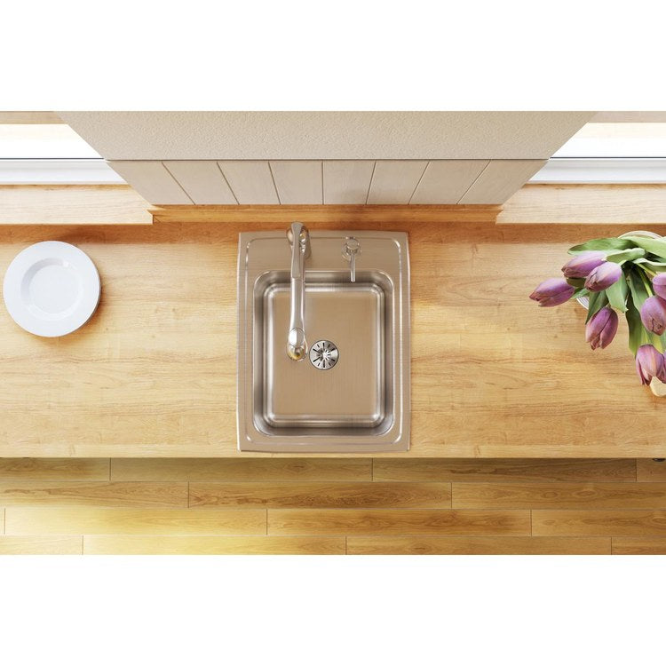 Kitchen Sink Lustertone Classic 17 x 22 Inch Single Bowl with Perfect Drain 3 Hole Lustrous Satin Drop-In - Frankwebs