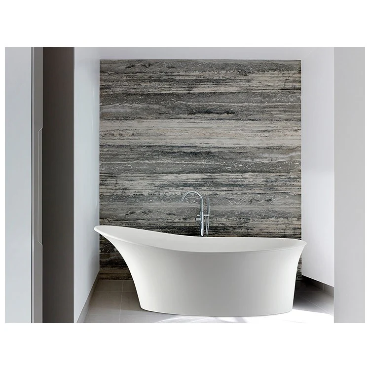Soaking Tub Lily 60.25 x 32 Inch Freestanding Left/Right Hand White Gloss Sculpturestone 53 Gallons 25-1/2 Inch - Frankwebs