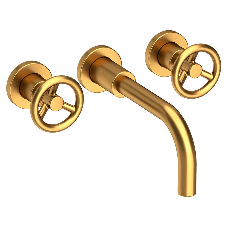 Slater Two Handle Wall-Mount Bathroom Faucet - Polished Gold PVD - Frankwebs