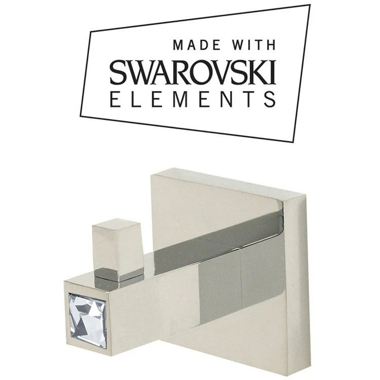 Robe Hook Contemporary ll Crystal Bath Polished Chrome 2 Inch 1-3/4 Inch Wall Mount Brass - Frankwebs