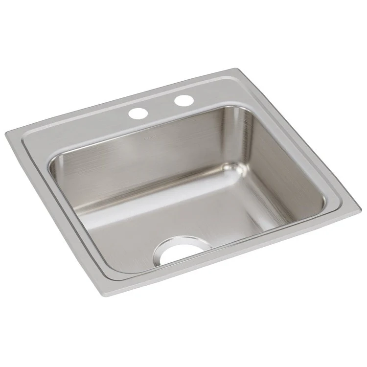 Kitchen Sink Lustertone Classic 19.5 x 19 Inch Single Bowl MR2 Hole Lustrous Satin Drop-In Stainless Steel Drain Location Center Bottom Only Pads - Frankwebs