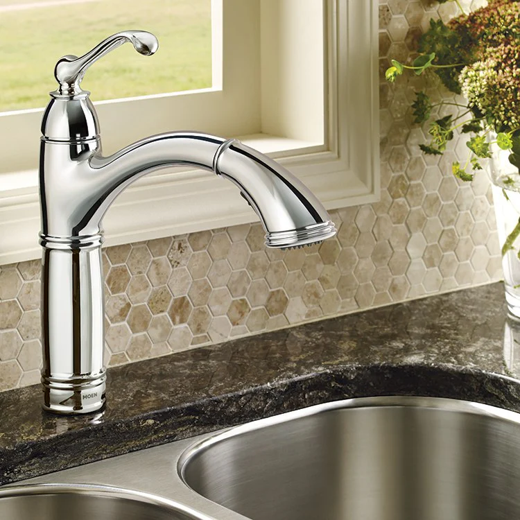 Brantford Single Handle High-Arc Pull Out Kitchen Faucet - Frankwebs
