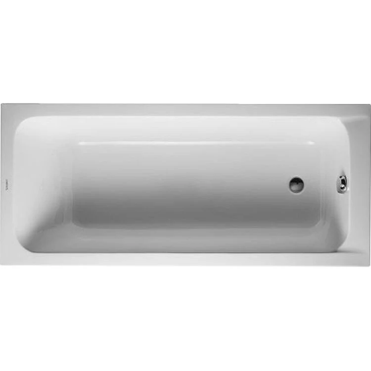 Soaking Tub D-Code Drop-In with 1 Backrest Slope Rear Drain White Acrylic 63 Inch - Frankwebs
