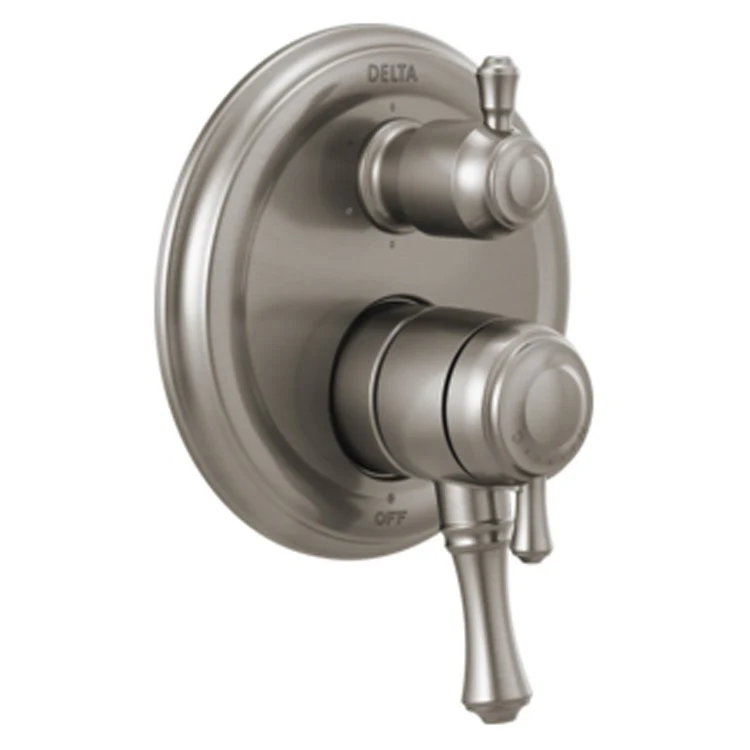 Valve Trim Cassidy Monitor 17 Traditional with Volume Control and 6 Setting Integrated Diverter 2 Lever Brilliance Champagne Bronze ADA for MultiChoice Universal Rough-In Valve R22000 Series - Frankwebs