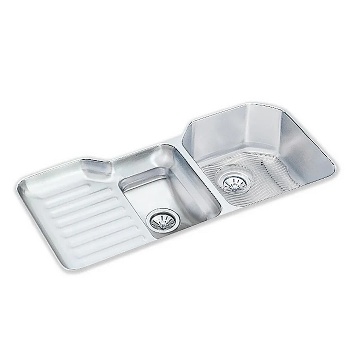 Kitchen Sink Lustertone Classic 41.5 x 20.5 Inch Double Bowl Kit 60/40 Lustrous Highlighted Satin Undermount - Frankwebs