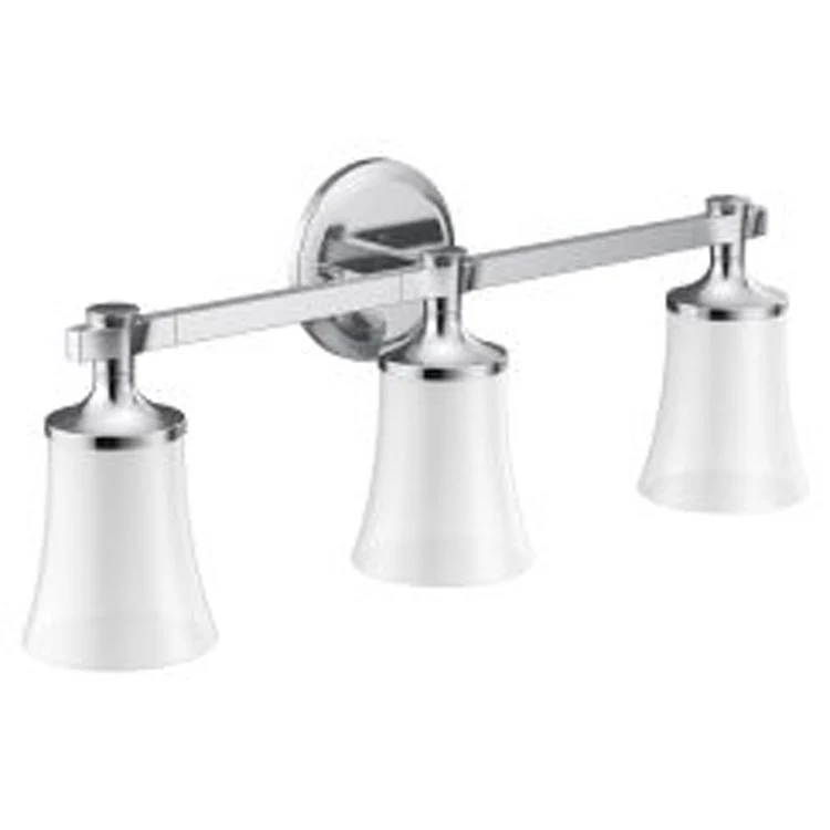 Bath Light Flara Vanity 3 Lamp Brushed Nickel Glass or Shade Frosted - Frankwebs