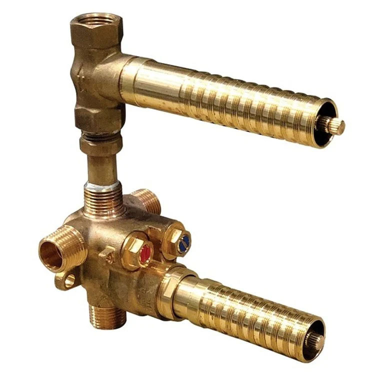 Rough-In Valve Universal with Integrated Volume Control 1/2 Inch Female Outlet Standard On Top Brass - Frankwebs