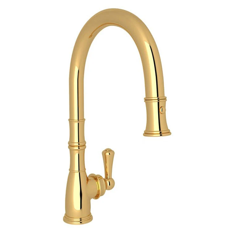 Kitchen Faucet Georgian Era 1 Lever Satin Nickel Pull Down Swivel C-Spout 1.8 Gallons per Minute - Frankwebs