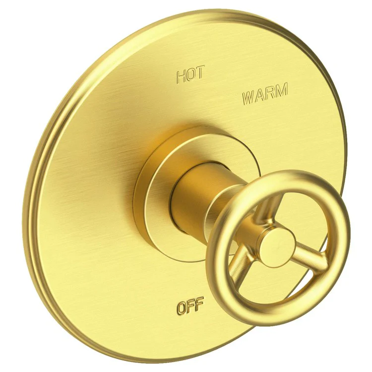 Pressure Balance Valve Trim Slater Round 1 Wheel Antique Brass Depth 3-3/7 Inch - Frankwebs