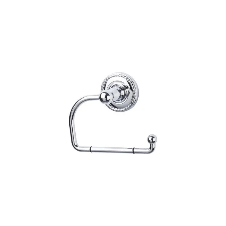 Edwardian Open Post Toilet Paper Holder with Rope Backplate - Brushed Satin Nickel - Frankwebs