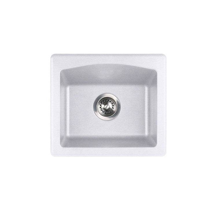 Bar Sink 15 x 13 x 7 Inch Single Bowl Entertainment 1 Hole White - Frankwebs