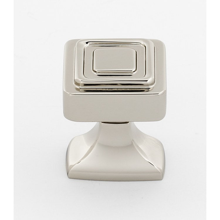 Knob Cube Square Polished Nickel Brass 1 Inch 1-1/4 Inch 1 Inch - Frankwebs