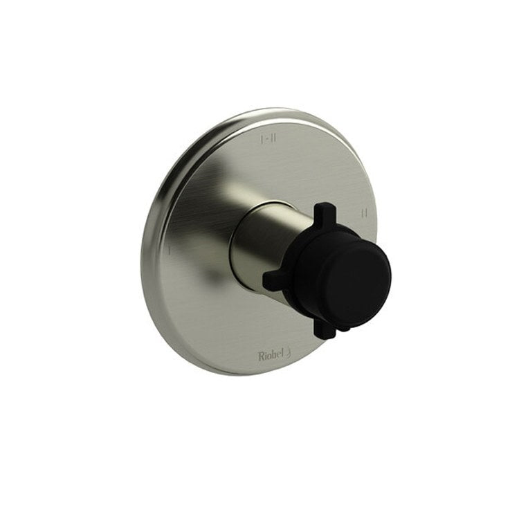 Thermostatic and Pressure Balance Valve Trim Momenti 1/2 Inch Round 2-Way 3 Function 1 Cross Black - Frankwebs