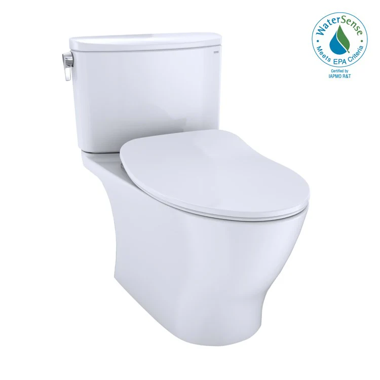 Toilet Nexus 2 Pieces Close Coupled Universal Height Slim Seat Cotton Elongated ADA 28-11/16 Inch 1.28 Gallons per Flush Left Hand Chrome Soft Close - Frankwebs