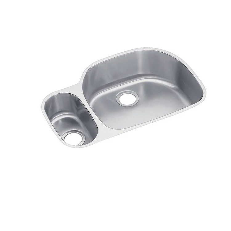 Kitchen Sink Lustertone Classic 32 x 21 Inch Double Bowl Offset 30/70 Kit Lustrous Highlighted Satin Undermount - Frankwebs