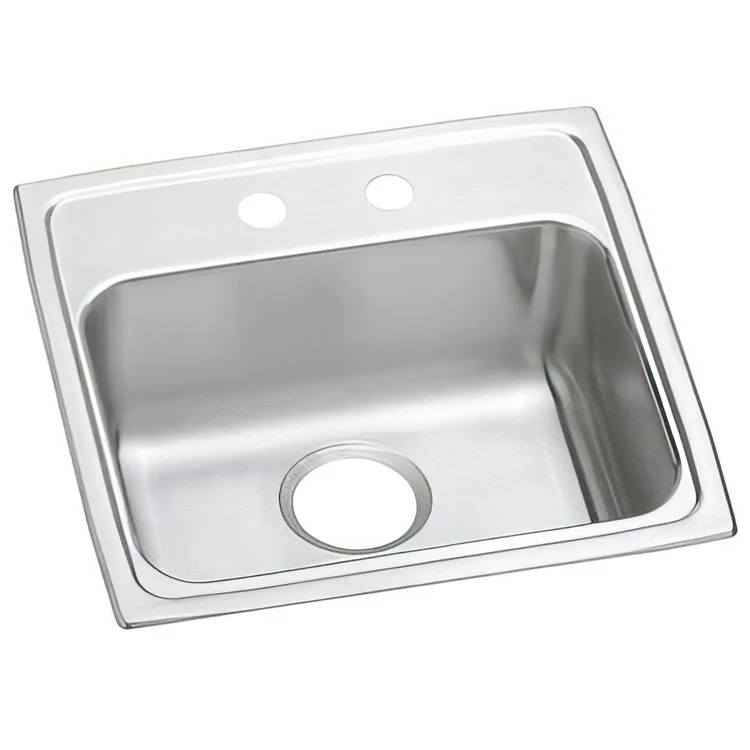 Kitchen Sink Lustertone Classic 19 x 18 Inch Single Bowl MR2 Hole ADA Lustrous Satin Drop-In Rectangle Drain Location Rear Center Depth 6 Inch Bottom Only Pads - Frankwebs