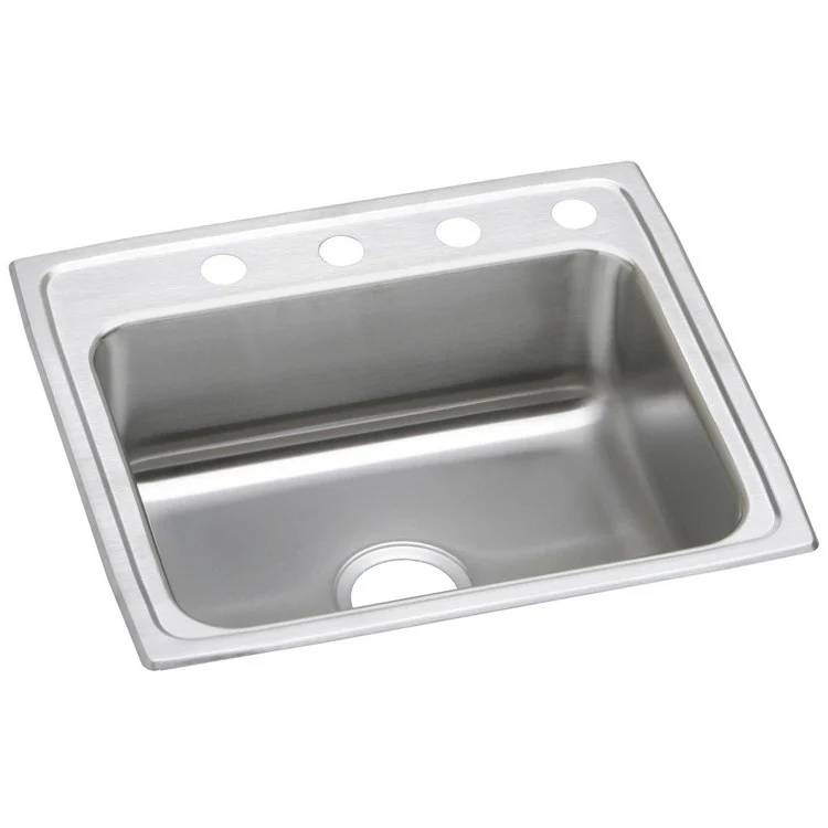 Kitchen Sink Celebrity 25 x 21.25 Inch Single Bowl 3 Hole Brushed Satin Drop-In Drain Location Center Full Spray Sides and Bottom - Frankwebs