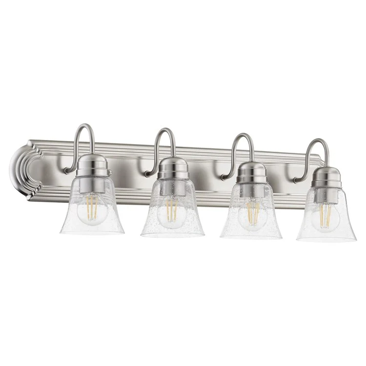 Traditional Four-Light Bathroom Vanity Fixture with Clear Seeded Glass Shades - Frankwebs