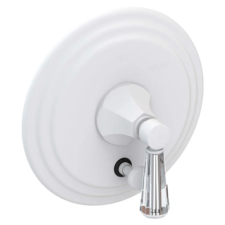 Metropole Pressure Balance Tub/Shower Valve Trim Only with Crystal Lever Handle - Polished Gold PVD - Frankwebs